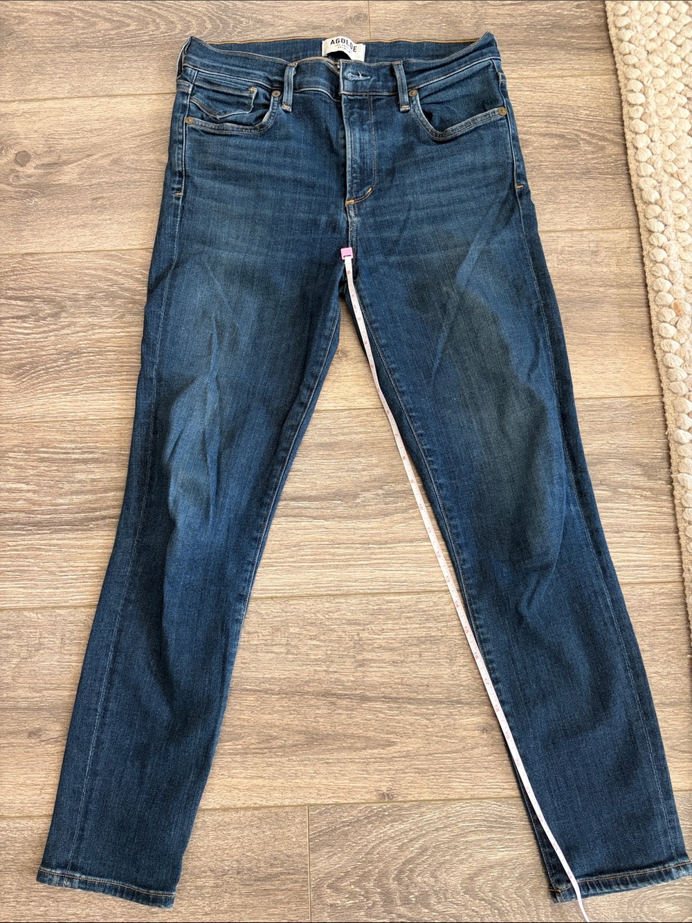 Agolde sophie Mid/Dark Blue High-Rise Skinny Jeans
